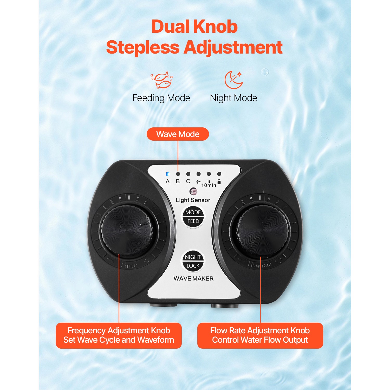 Aquarium Wave Maker with Controller 20W DC 24V Powerhead with Magnetic Base