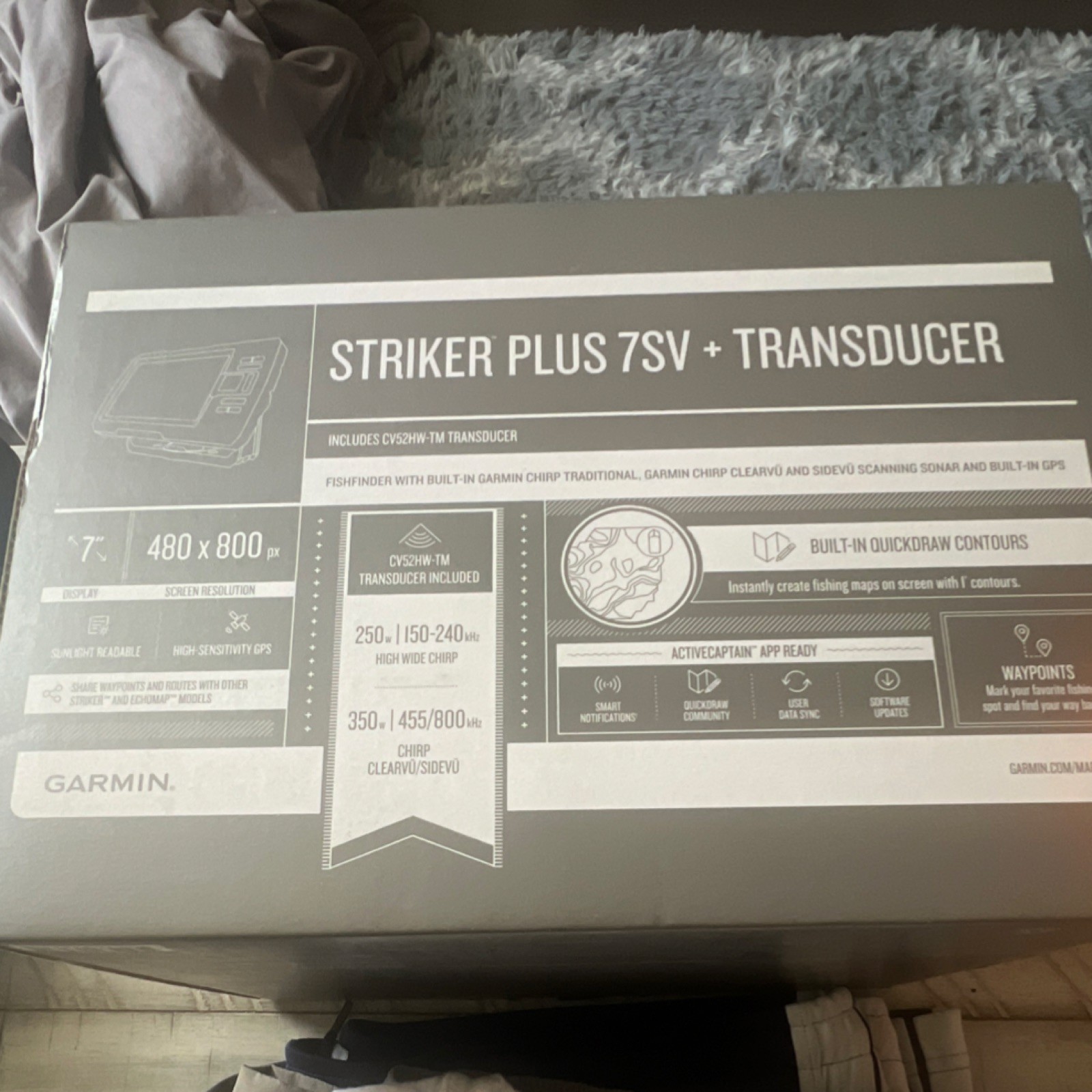 Garmin STRIKER Plus 7SV Fishfinder 7" 480x800 GPS Sonar System w/ Transducer