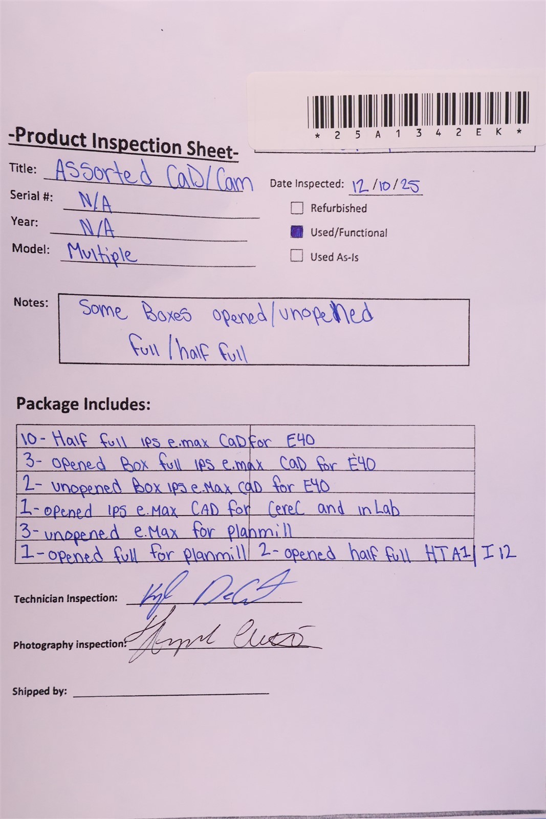 NEW UNUSED Assorted Manf./Models CAD/CAM Dental Milling Blocks