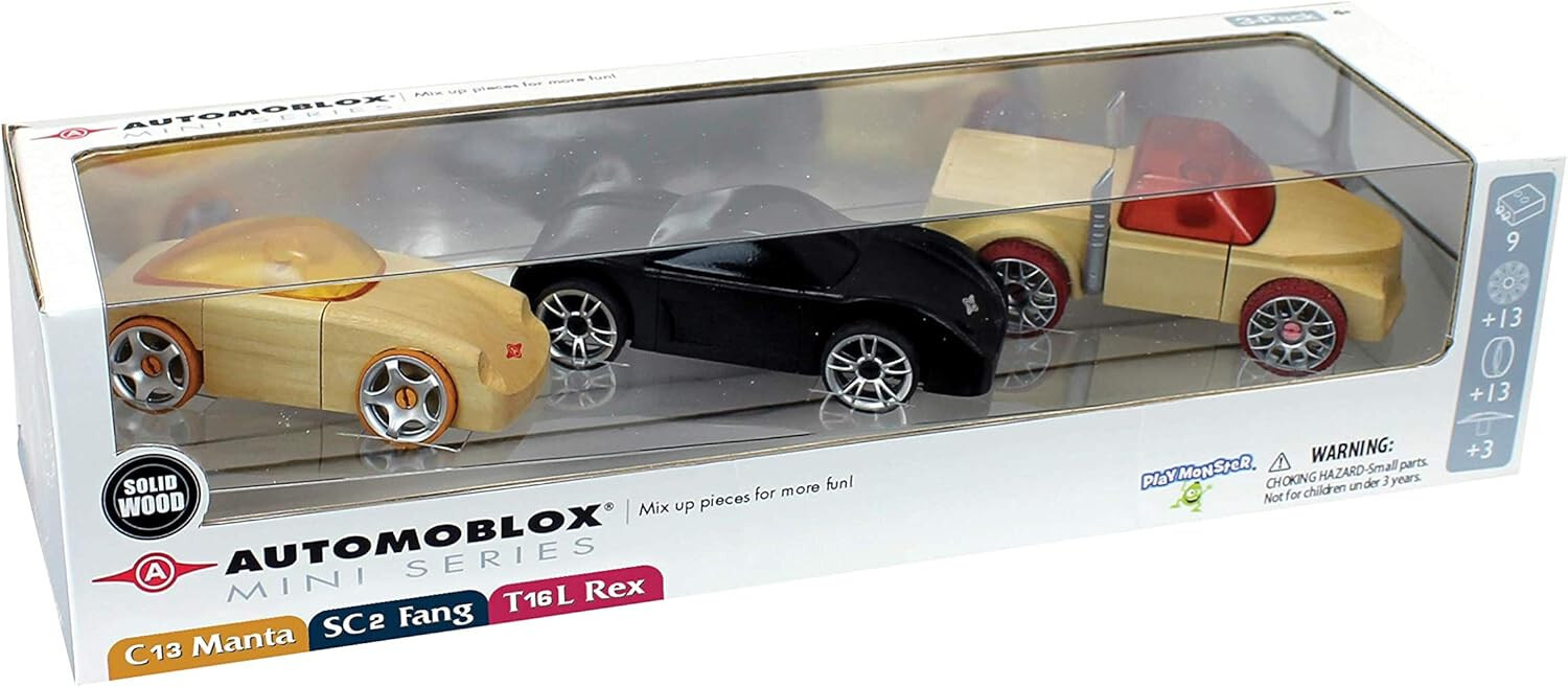 Automoblox - 3 Mini Rescue Pack — Wooden Mix-and-Match Vehicles