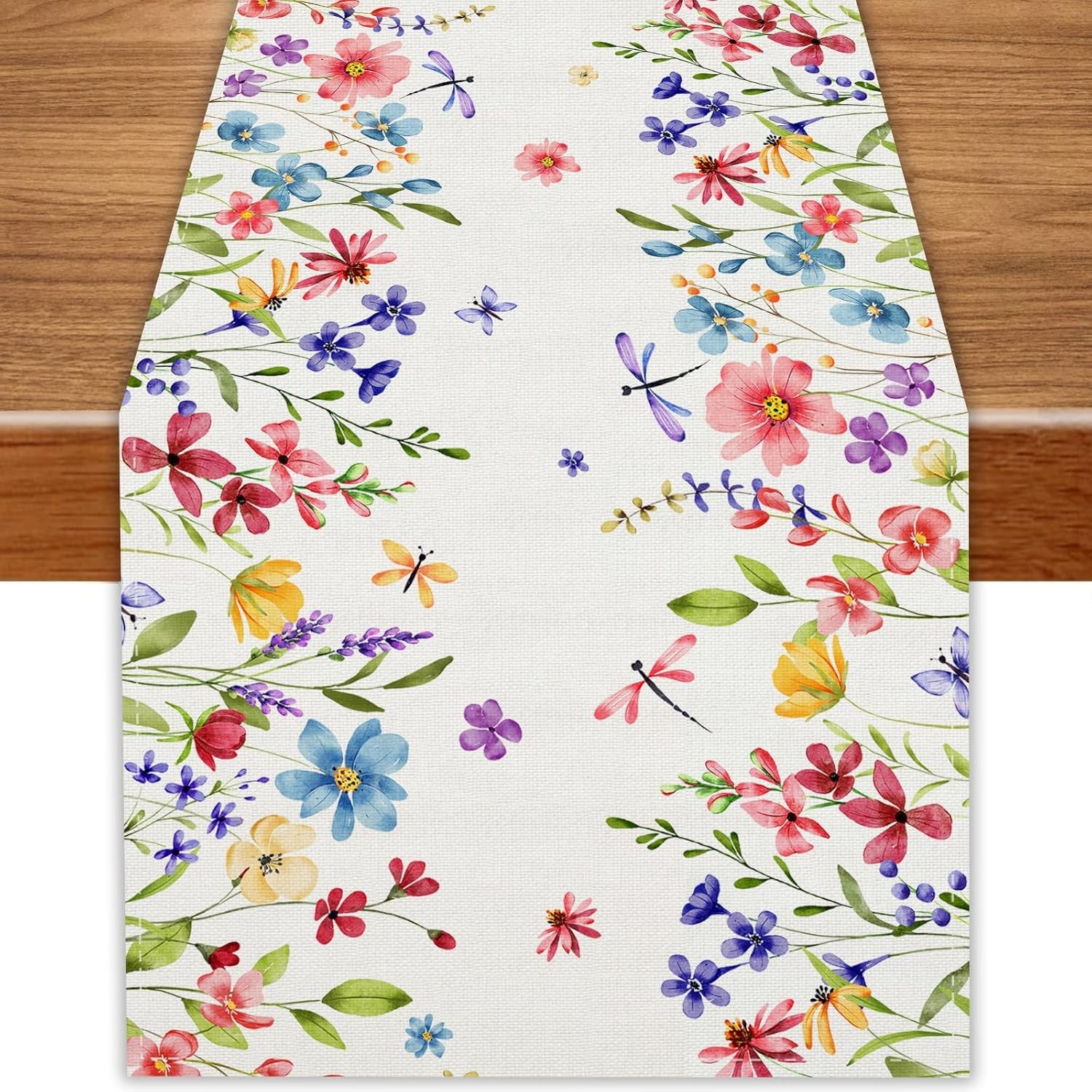 Flowers Spring Table Runner 13x72 Inch Spring Summer Easter Decorations and Supp