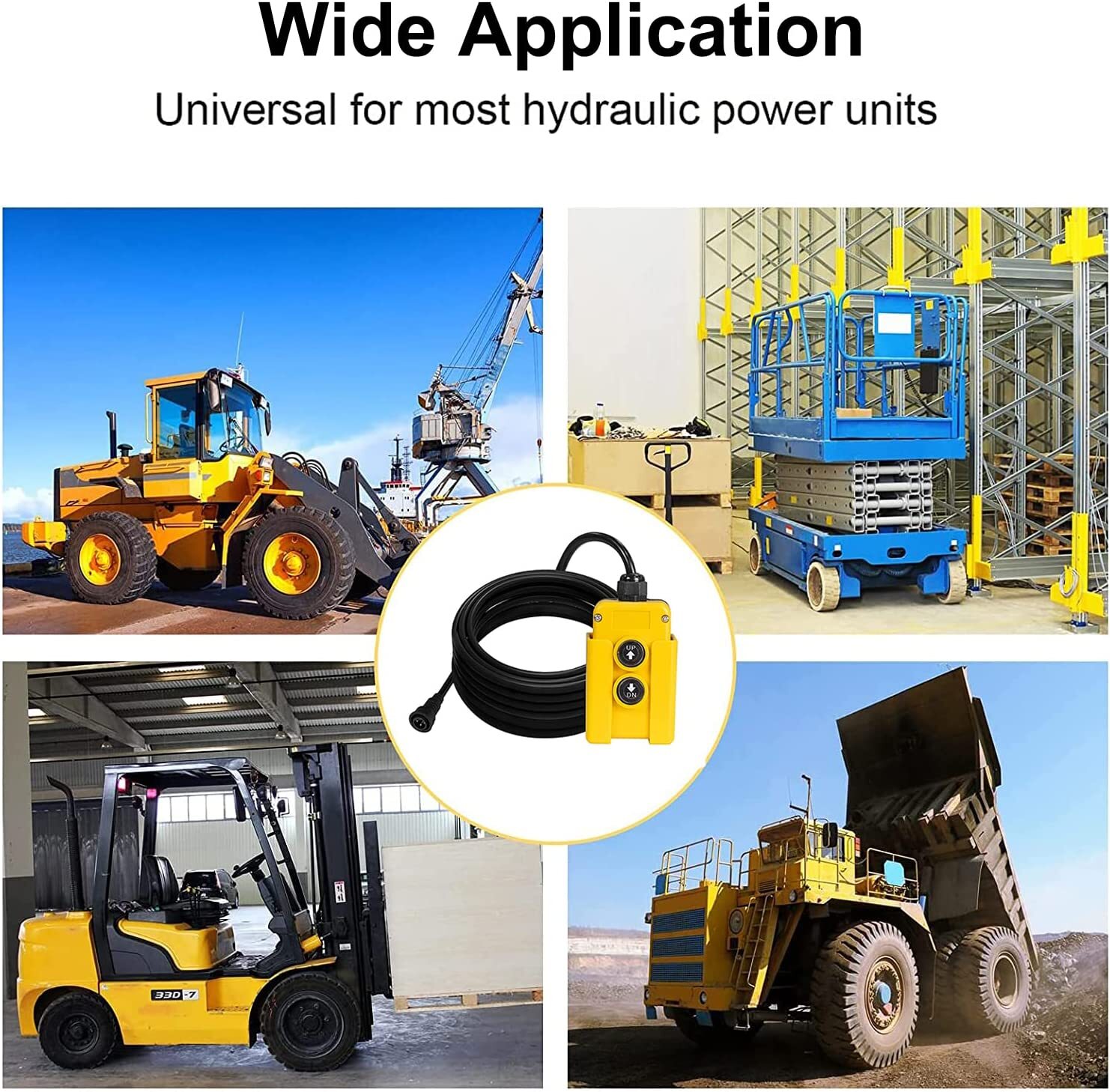 4 Wire Dump Trailer Remote Control Switch fits Double Acting Hydraulic Pump 15ft