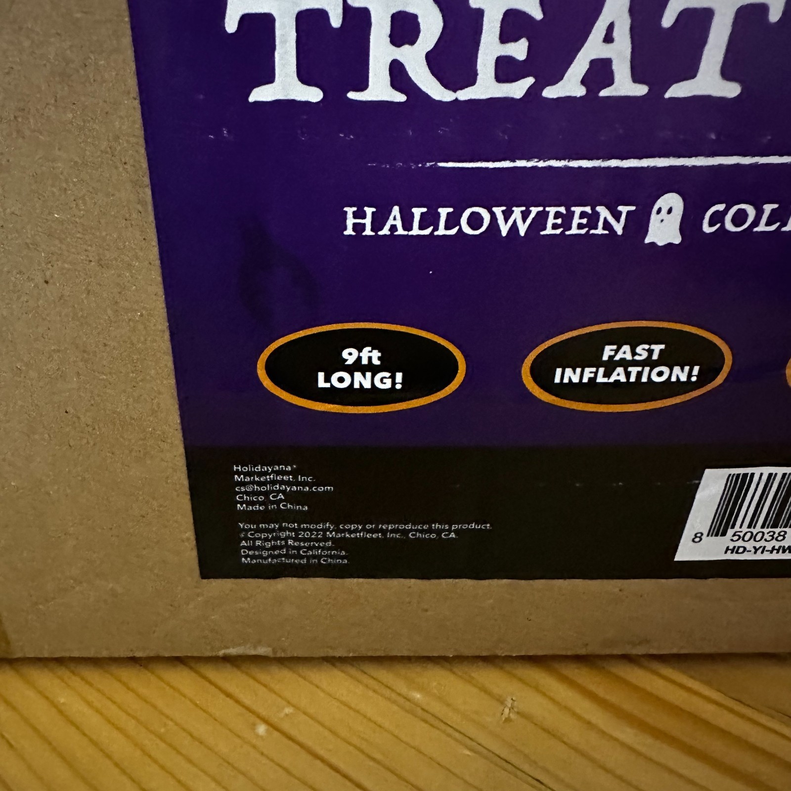 HOLIDAYANA Halloween The Boo Crew TRICK OR TREAT 9' Inflatable Yard Sign NIB