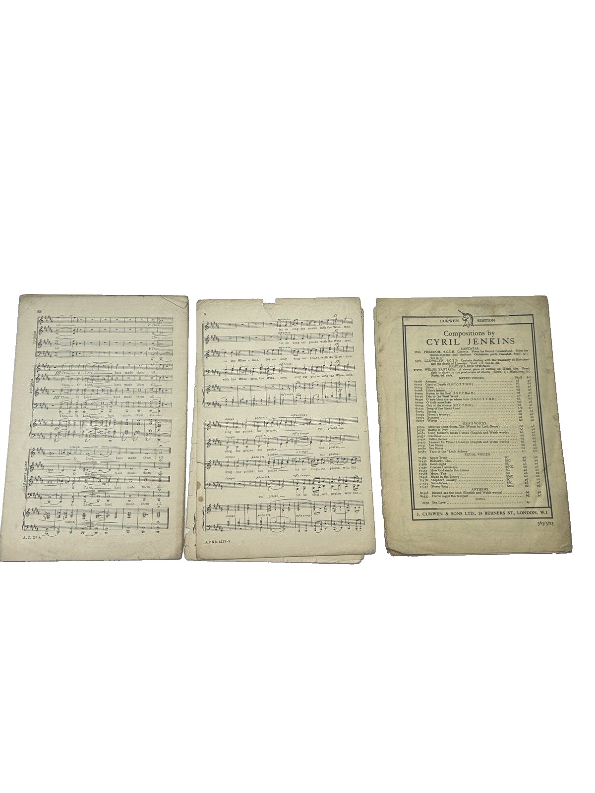 Vintage Sheet Music Choral Arrangements, Choirs Lot of 9