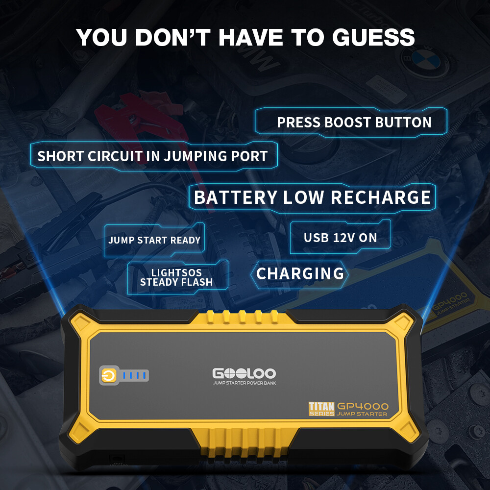 GOOLOO GP4000 4000A Jump Starter Power Bank Car Battery 24000mAh 12V Jump Box US