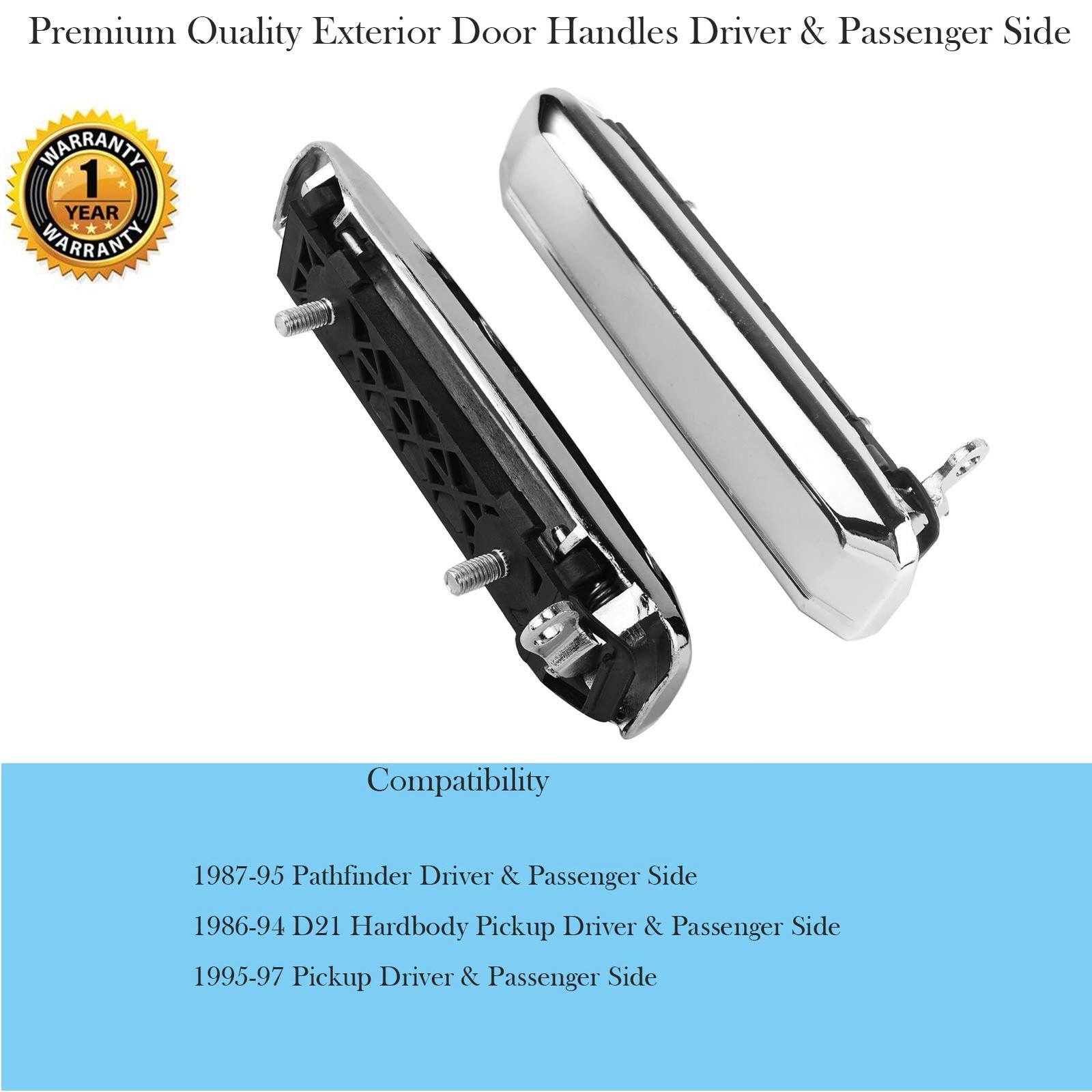 Chrome Exterior Door Handle Nissan D21 Hardbody 86-97