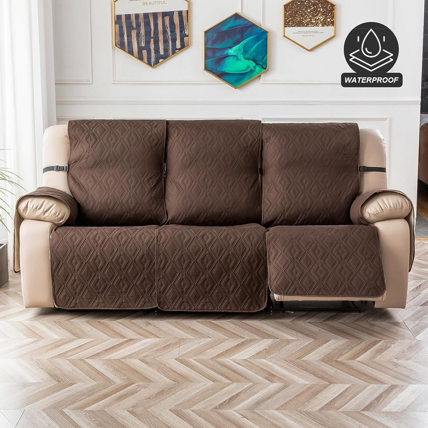 Waterproof Couch Cover for Reclining Couch 3 Seat Recliner Sofa Covers
