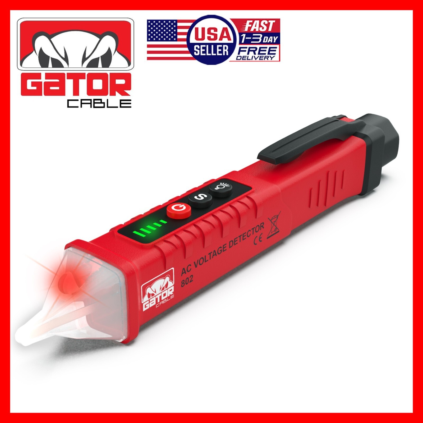 Voltage Electric Tester Volt Detector Test Pen Non-Contact Sensor AC DC 12-1000V