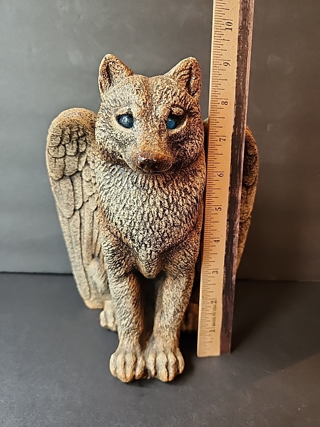 Windstone Editions Winged Spirit Wolf Candle Lamp Statue Pena Gargoyle READ