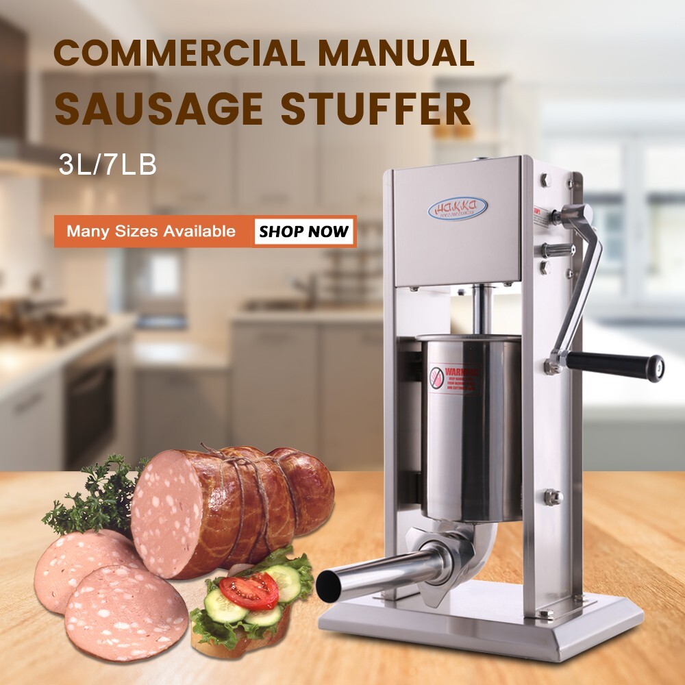 Hakka 7Lbs 3L Sausage Stuffer 2 Speed Meat Filler Pressing Maker Machine