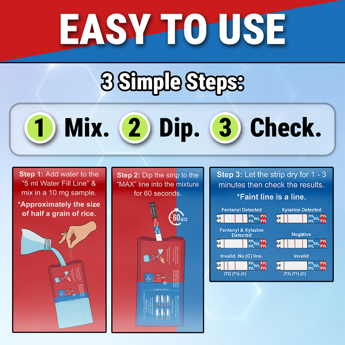 TN Scientific FYL & XYL Drug Test Strips [100Pack] Powder, Liquid, & Urinalysis