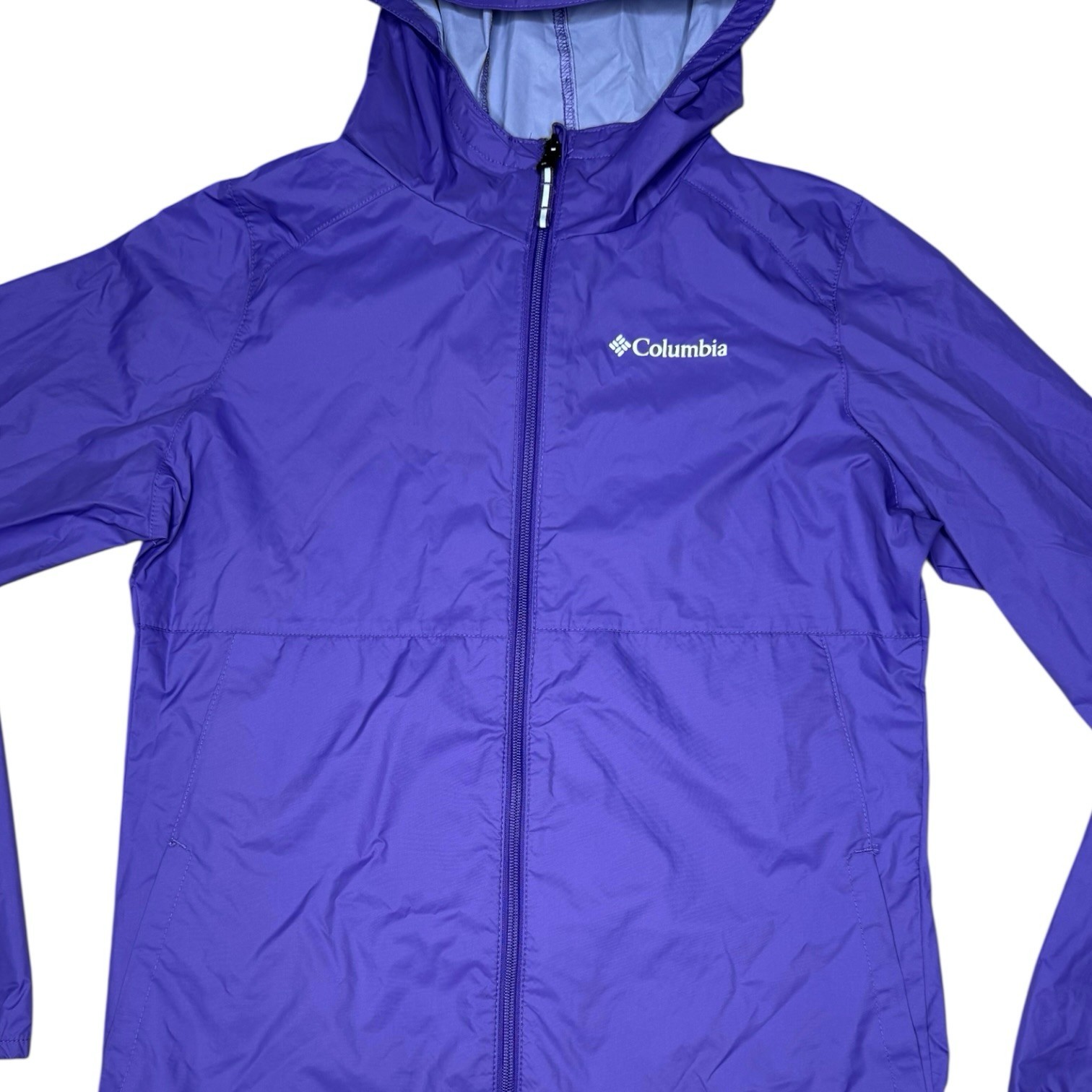 Columbia Girls Switchback II Rain Jacket L 14/16 Hooded Waterproof Windbreaker