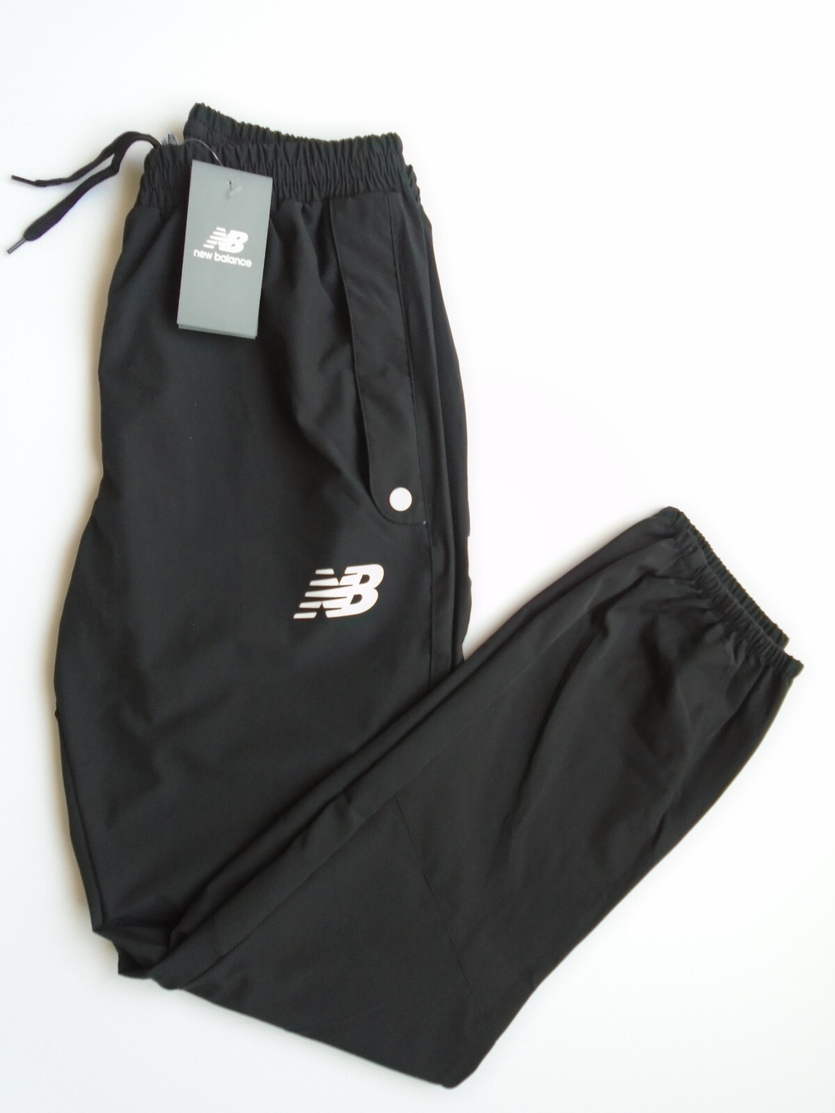 NEW BALANCE All Motion JOGGERS Mens Running Pants Flap Pkt. Black Size S,M
