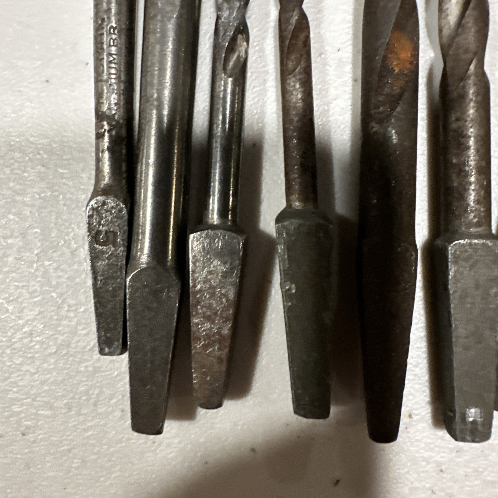 Lot of 11 Mixed Auger Brace Drill Bits & Drivers Flatheads Countersink Twist