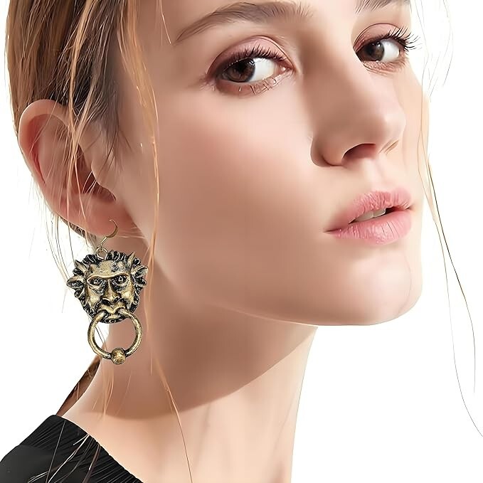 Door Knocker Earrings - Labyrinth - Handcrafted Resin Jewelry for Fans