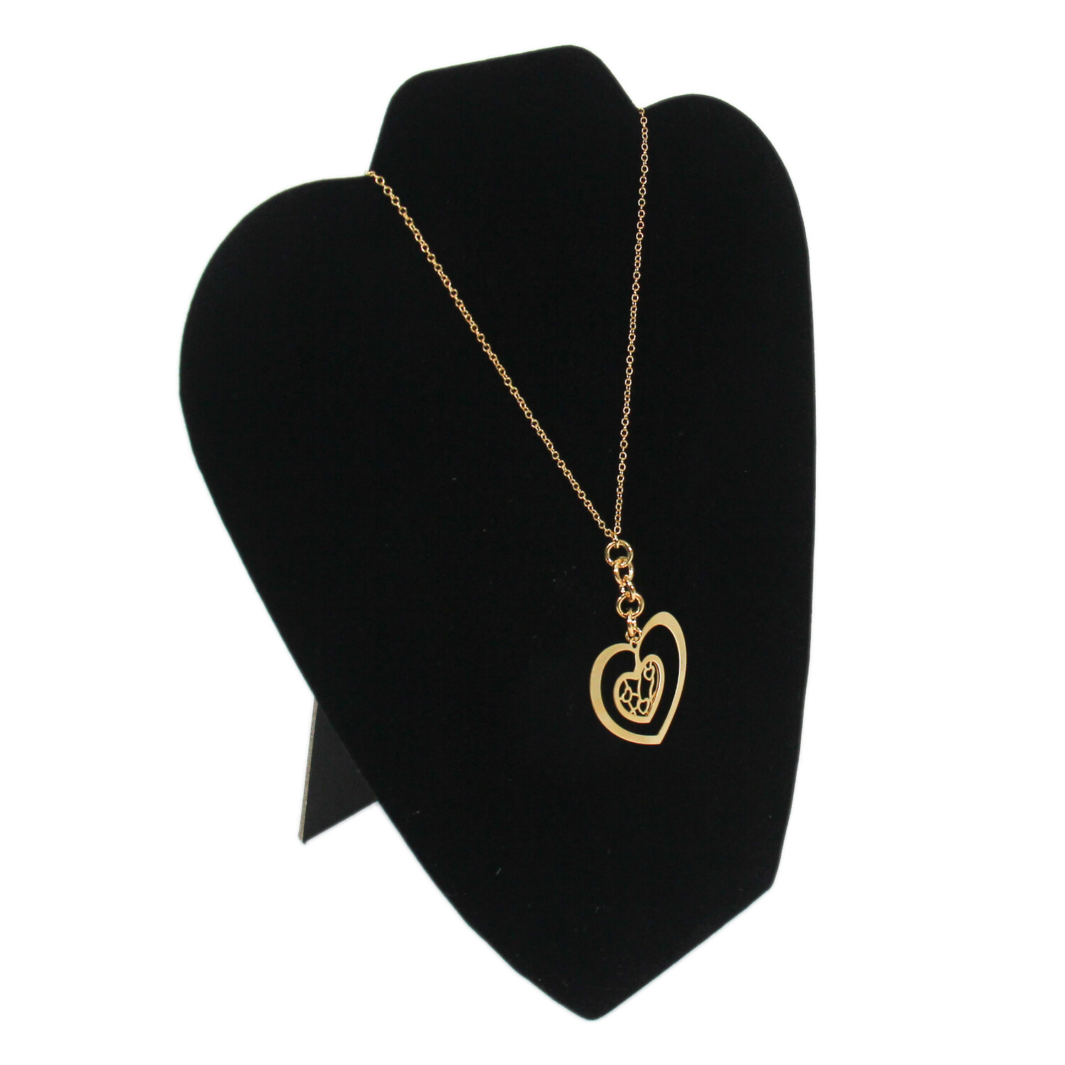 Black Velvet Necklace Chain Jewelry Display Holder Padded Neckform Easel Stand