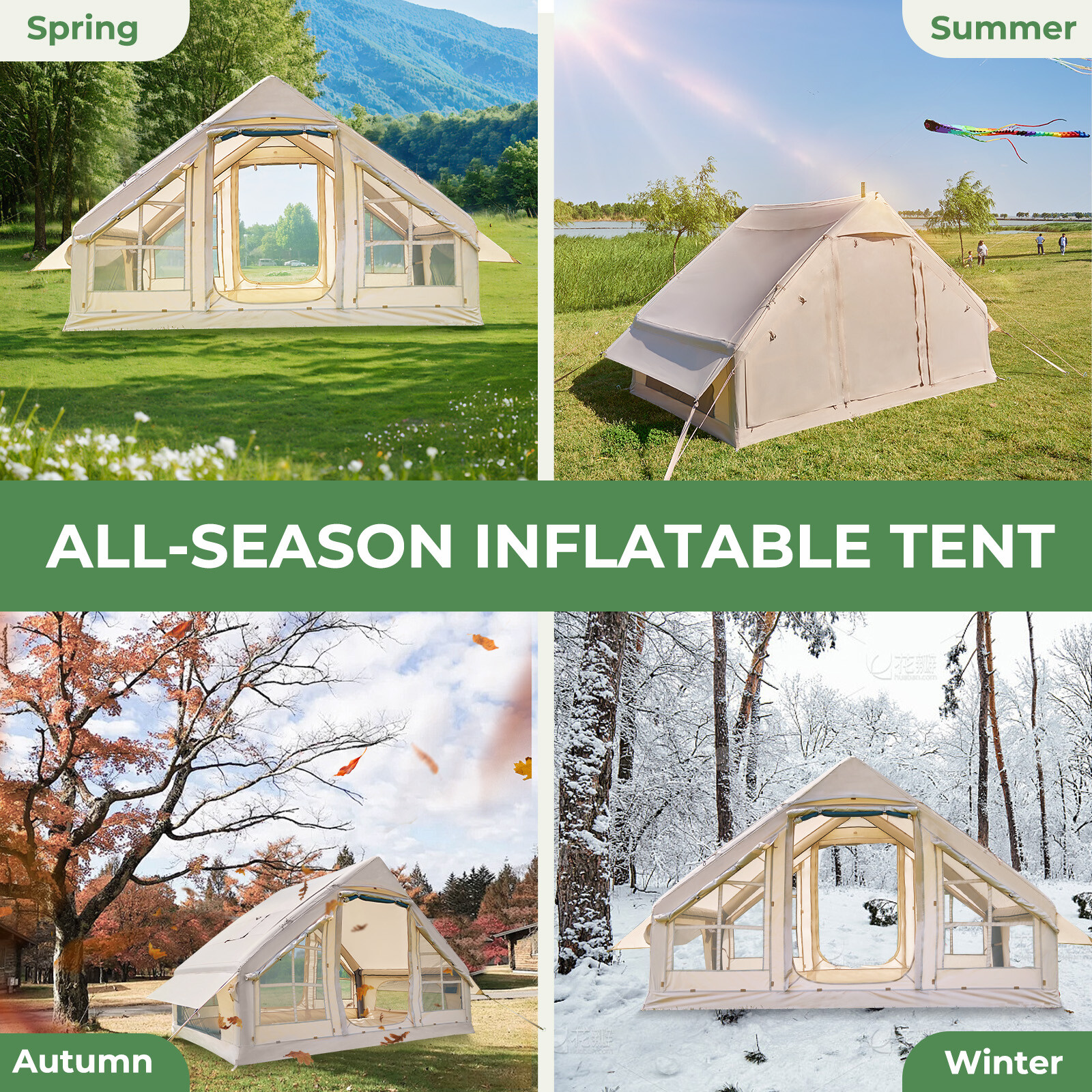 SLSY Inflatable Camping Tent with Pump 6 Person Family Camping Tent with Window