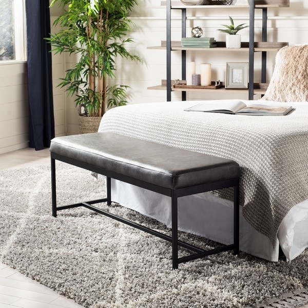 Safavieh CHASE FAUX LEATHER BENCH, Reduced Price 2172770050 BCH6204B