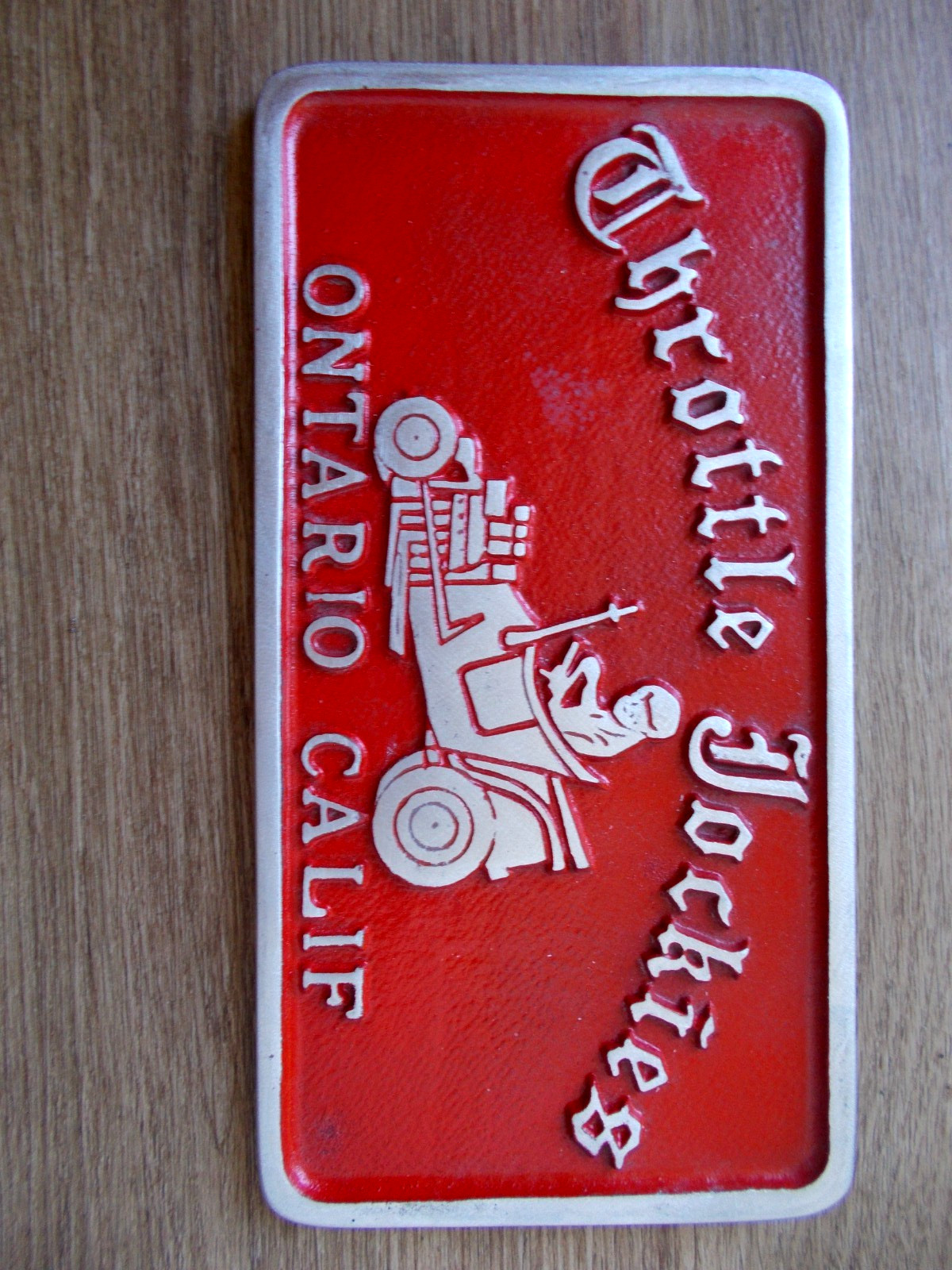 car club plaque Throttle Jockies Ont., Calif. eBay Motors dragster SCTA Hot Rod