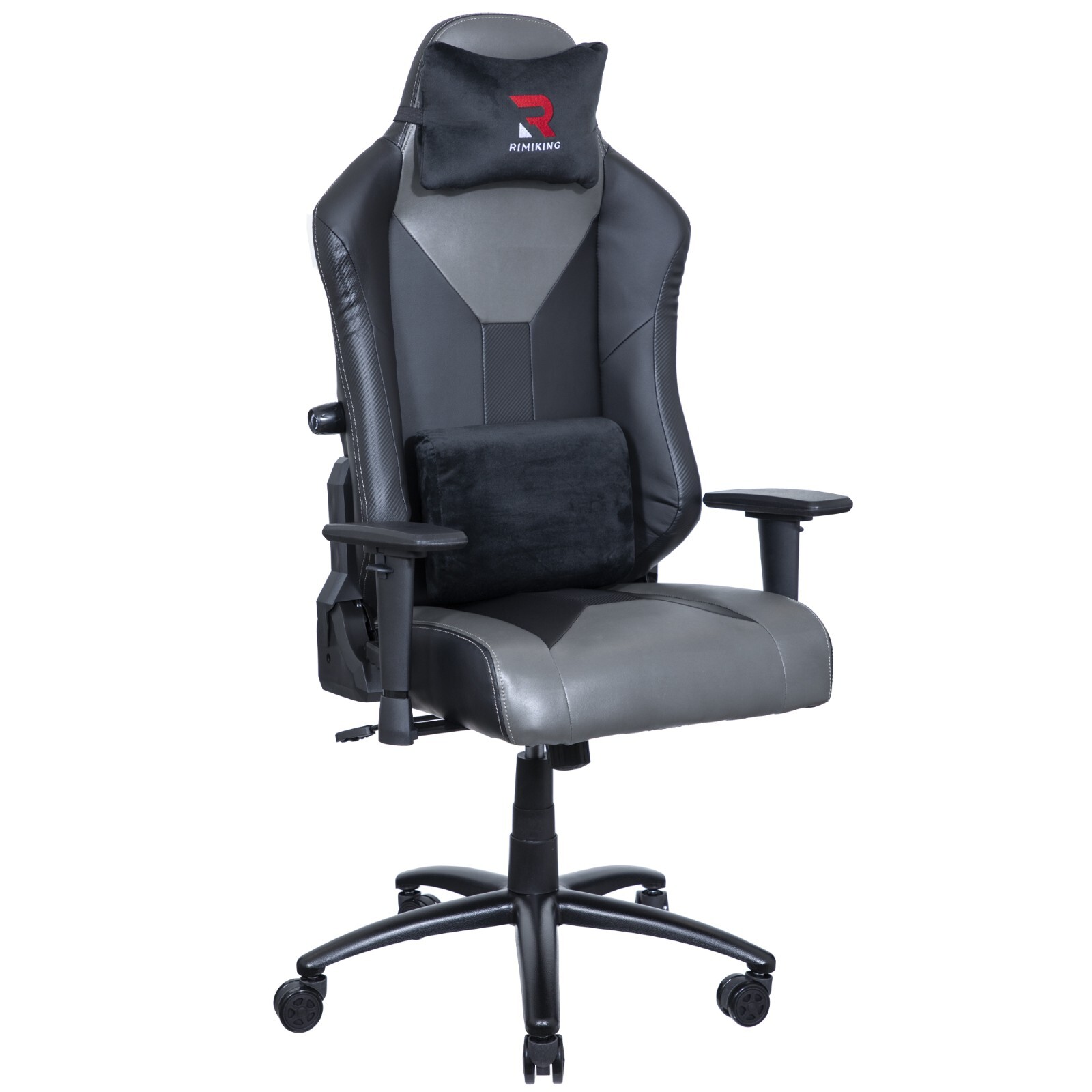 Rimiking Gaming Chair - Carbon Grey, Brand NEW, Ergonomic. Vibrating Seat Pillow