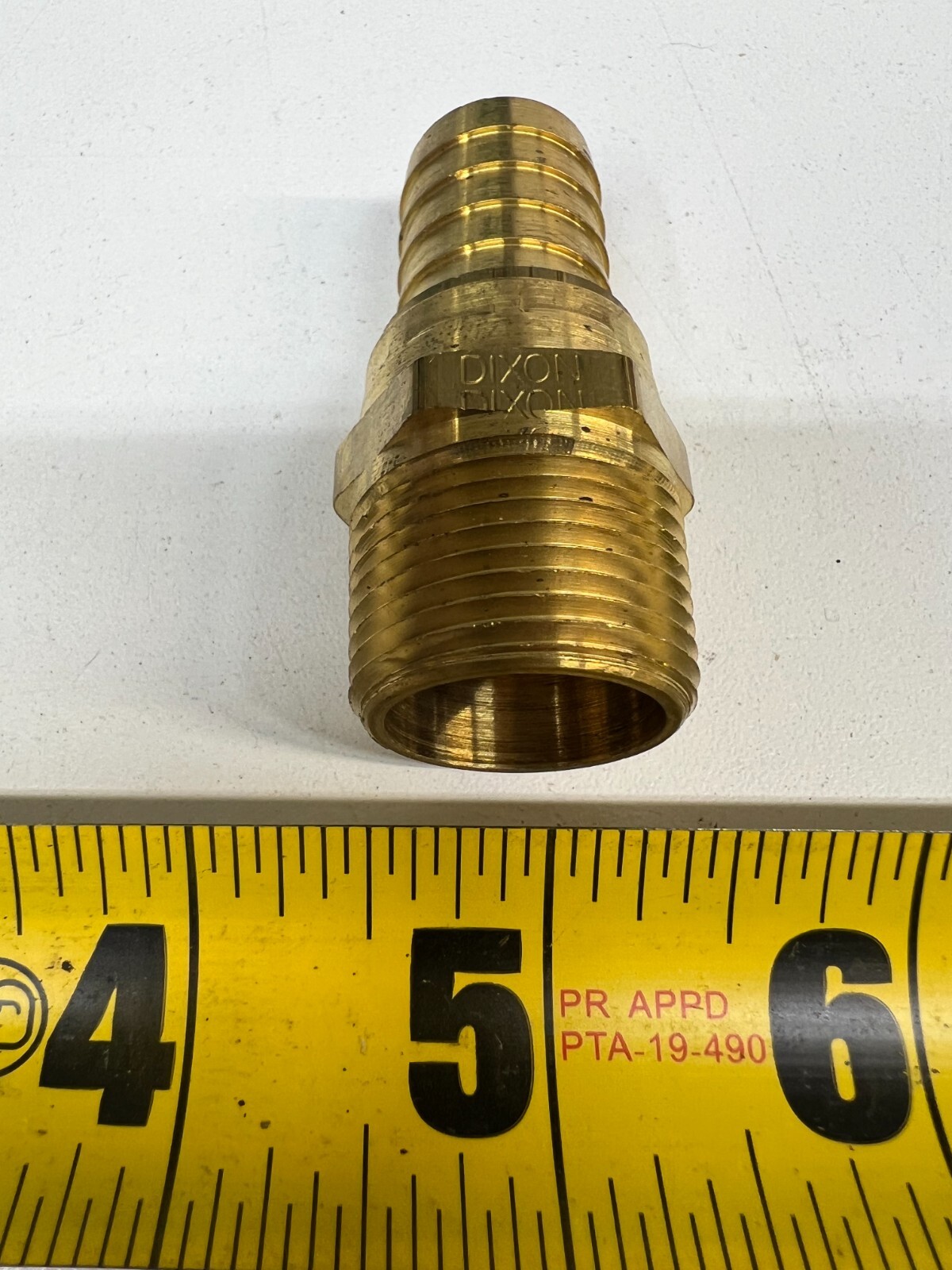 3/4" Dixon Brass Hose Fitting Male NPTF Swivel x Barb 1031212C 80 Psi 1-1/19" Lg