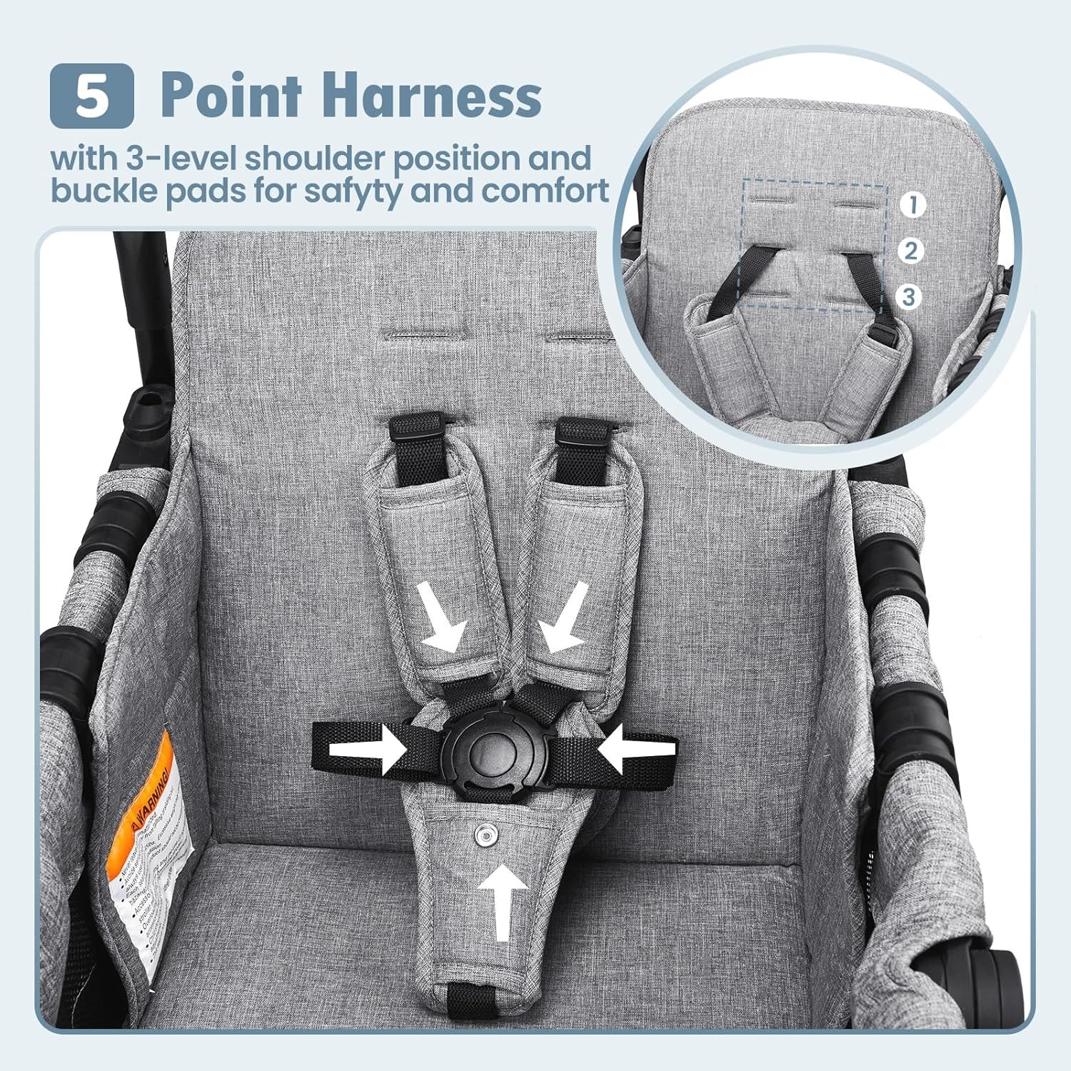 Wagon Stroller for 2 Kids, Foldable All-Terrain Wagon for Toddler with Canopy