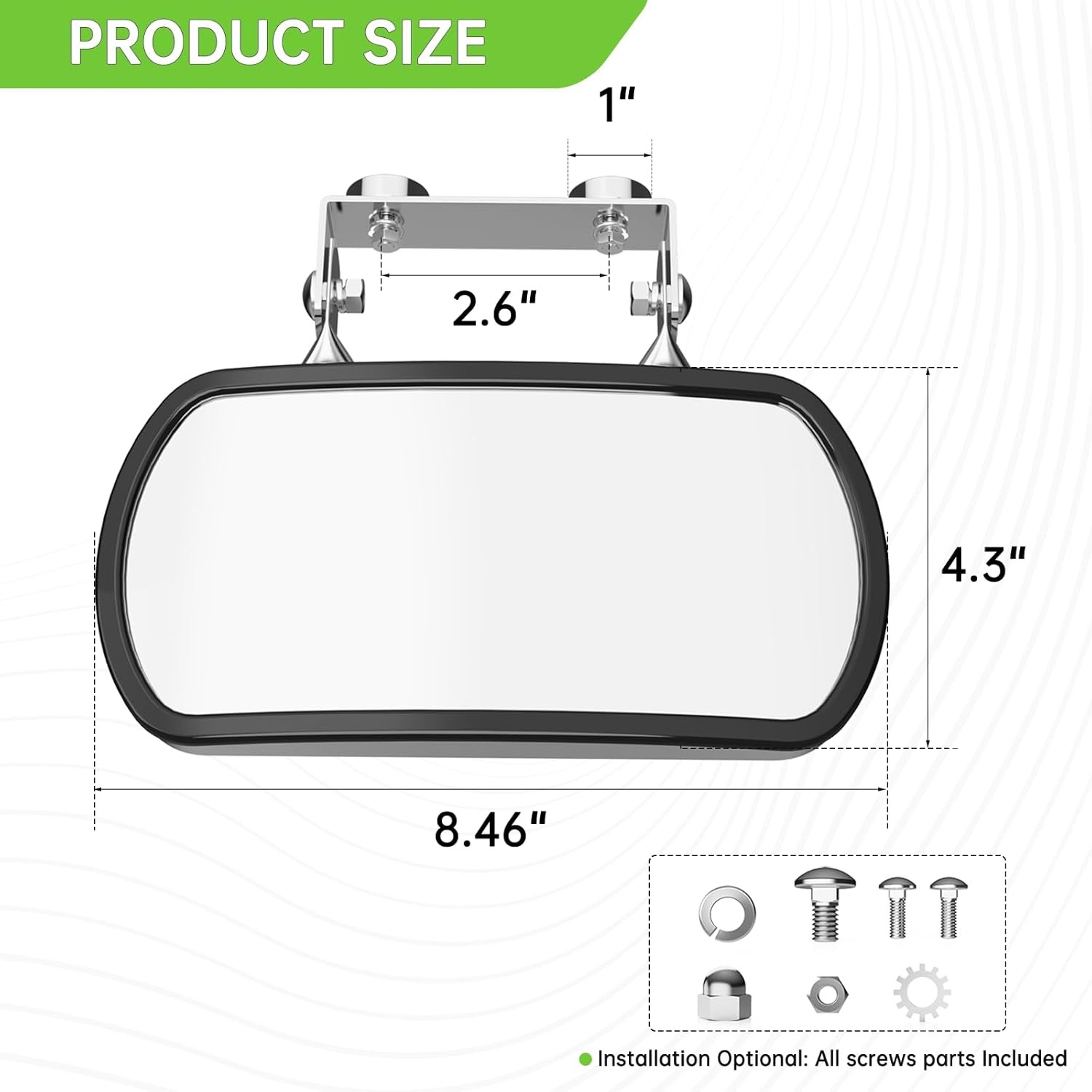 Universal Magnetic Tractor Mirror, Stainless Steel Rear and Side Mirror for Trac