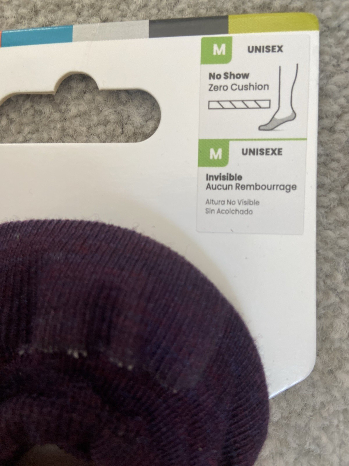 Lot of 2 pairs SmartWool Invisibles No Show Zero Cushion Socks Purple Violet M