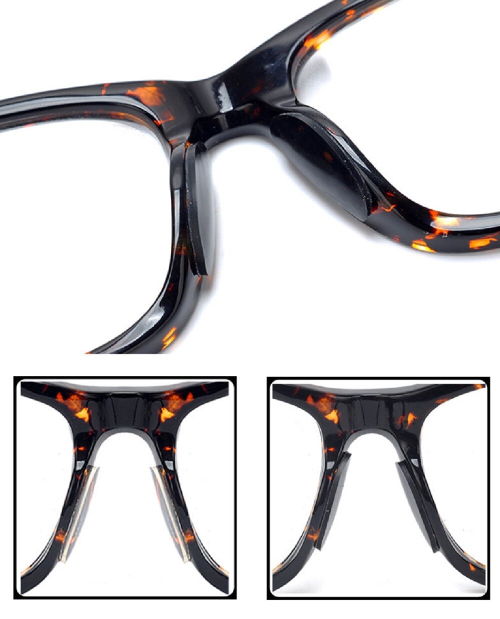 5-Pair Silicone Nose Pads for Eyeglasses - Anti-Slip Stick-On for Eyeglasses