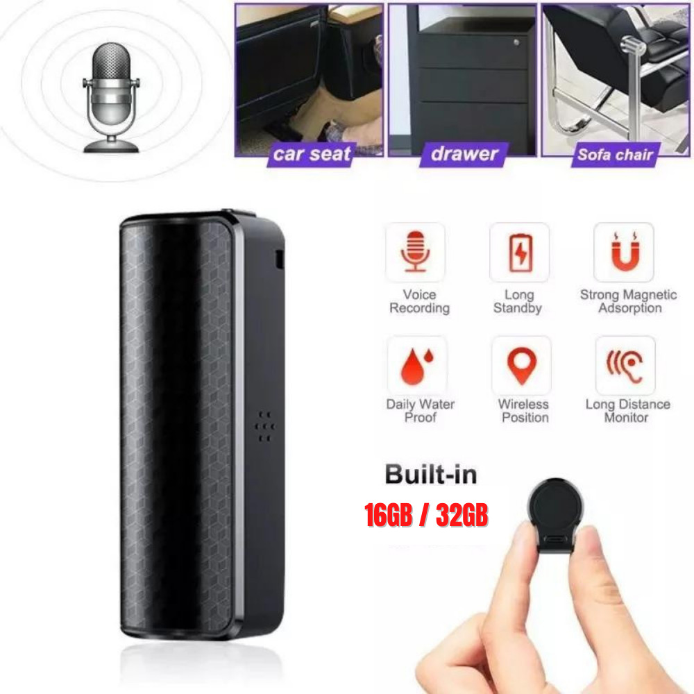 Spy Digital Voice Activated Recorder Mini Hidden Audio Dictaphone Device 16/32GB