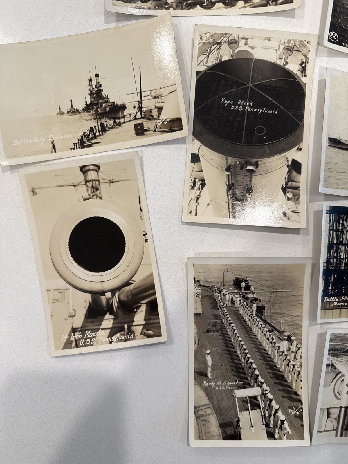 Huge WWI uss pennsylvania rppc Photo Lot, Navy Ships Military