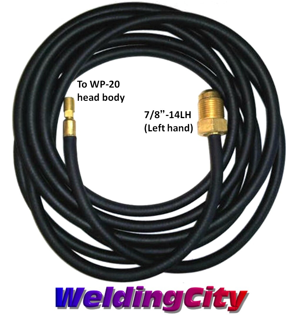 WeldingCity Power Cable Water Hose 45V04R Rubber 25-ft 250A TIG Welding Torch 20