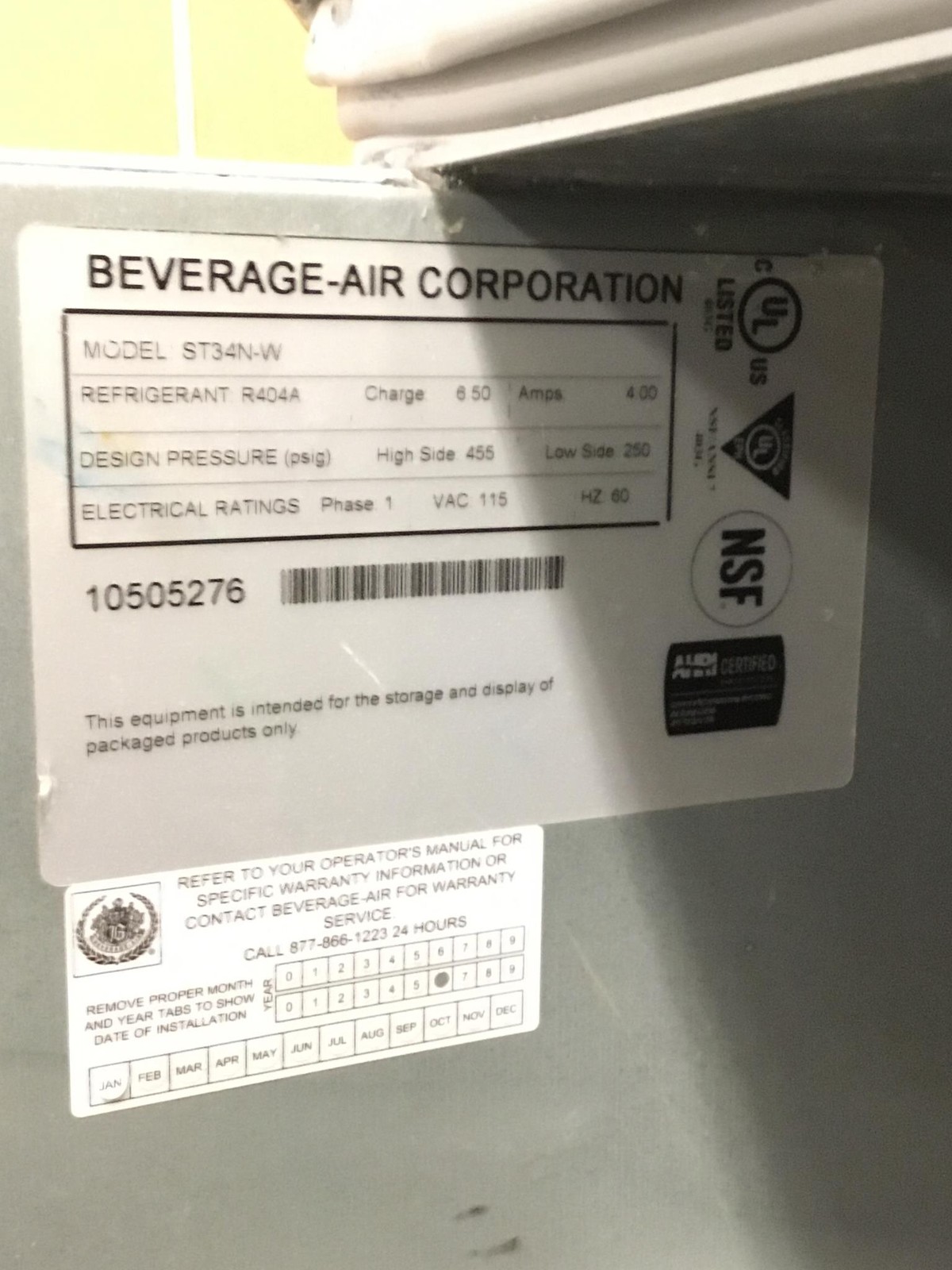 Beverage-Air St34n-W Refrigerator Milk Cooler Steel,1 Phase, WORKING