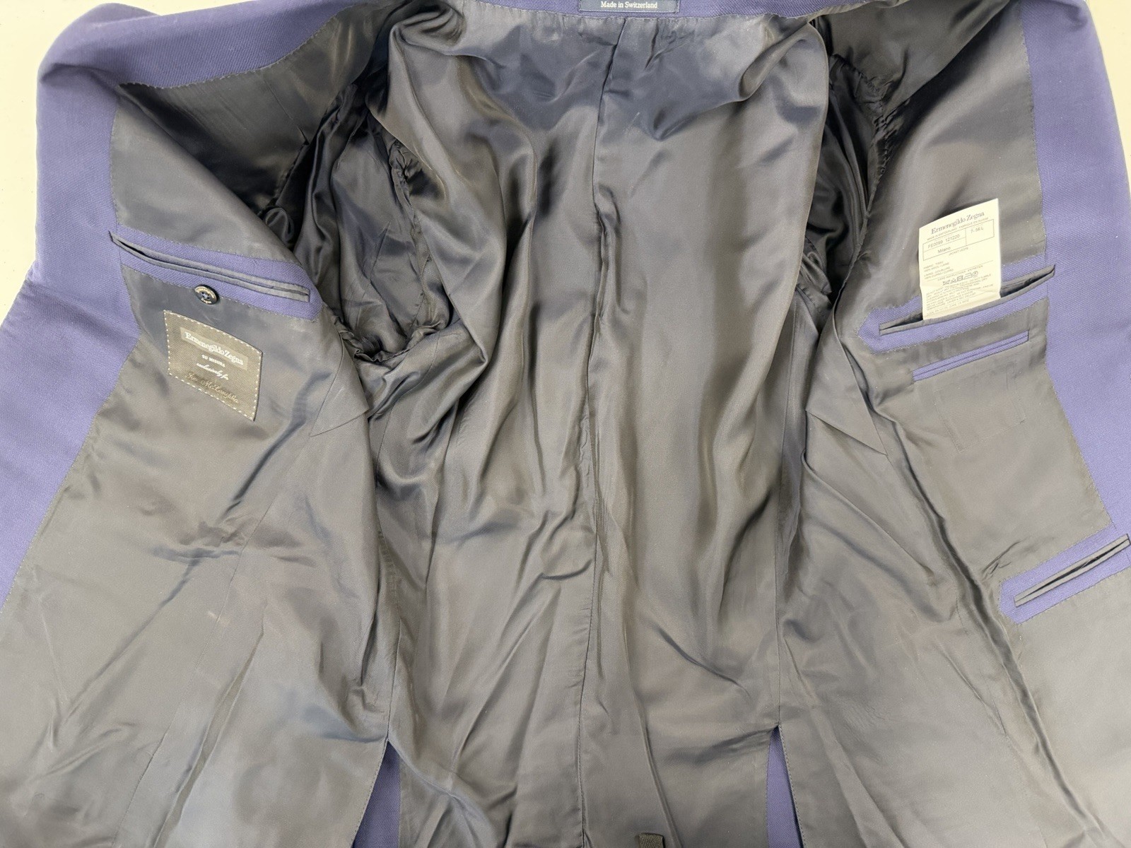 Ermenegildo Zegna Men's Dark Blue 100% Wool Blazer 40L $4,895 Switzerland Slim