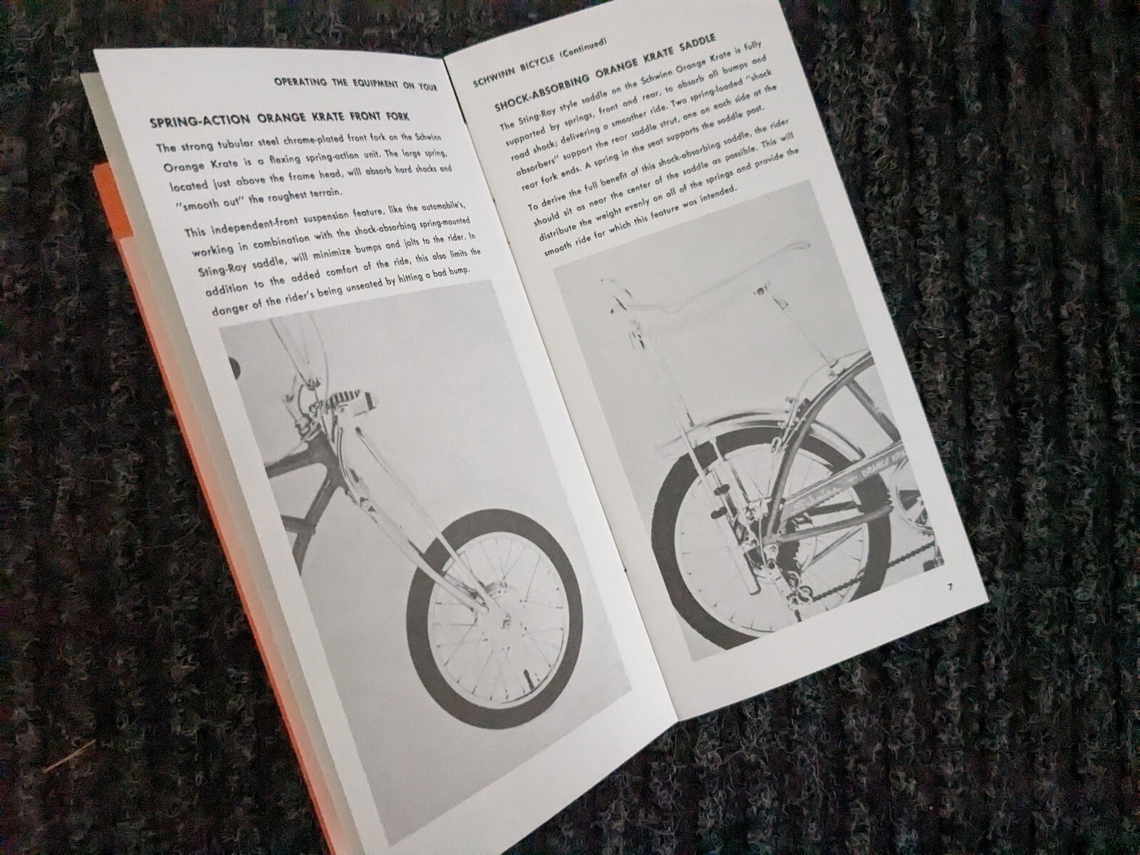 SCHWINN 1968 KRATE & 5 Speed Bicycle Stingray Owners Manual