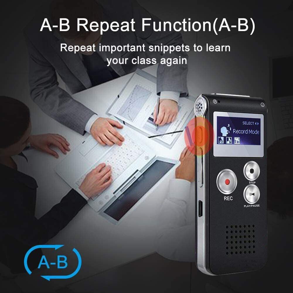 Lecture Digital Voice Recorder Dictaphone Audio MP3 Sound Mini Spy Recorder Mic
