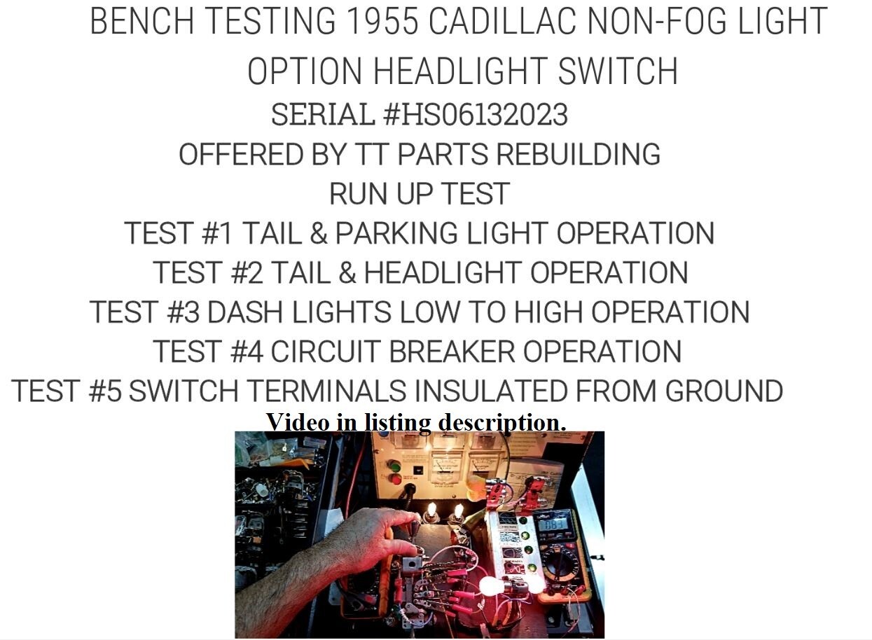 1953/54/55 CADILLAC HEADLIGHT SWITCH STEEL BODY NON FOG LIGHT TESTED & WORKS