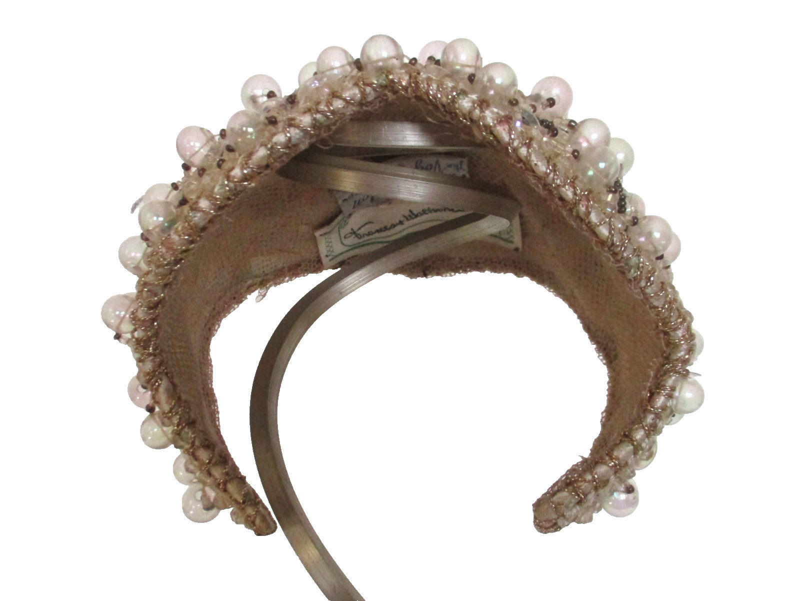 Vintage 1940s Juliet Cap Hat Beads Sequins Frances & Walter Nelkin Bridal