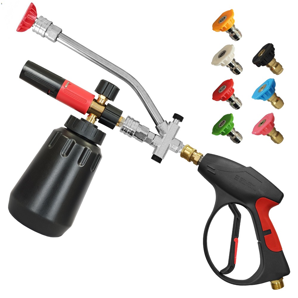 Foam Cannon High Pressure Washer Gun Kit Double Tip Attachment, Dual-Connect US