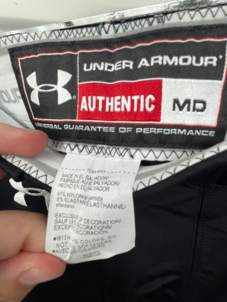 Under Armour Authentic Football Pants Men's Medium Black Performance Gear NWOT