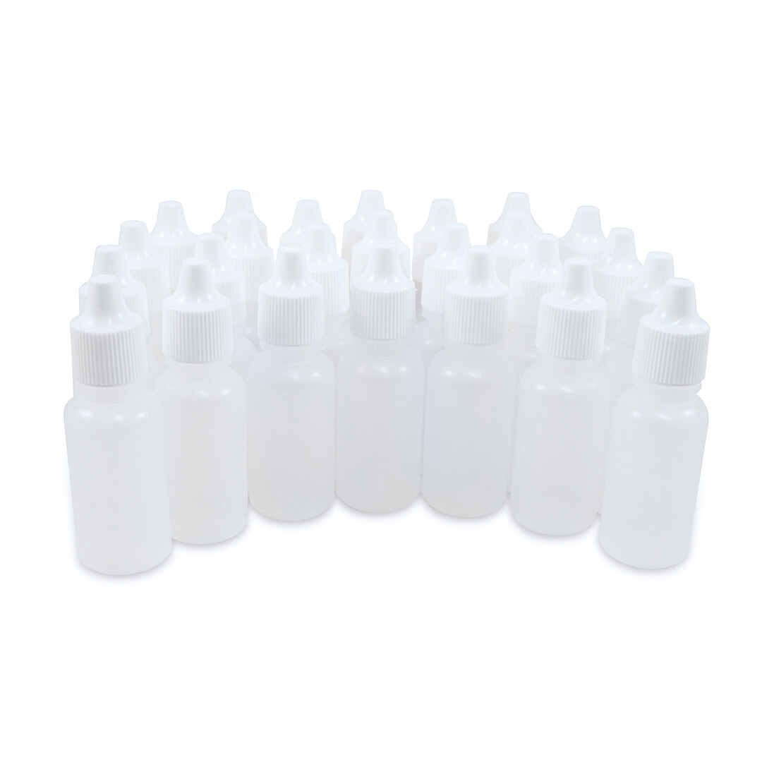 Huge Miniatures Dropper Bottles for Model Paint 17ml Clear - 25 Pieces