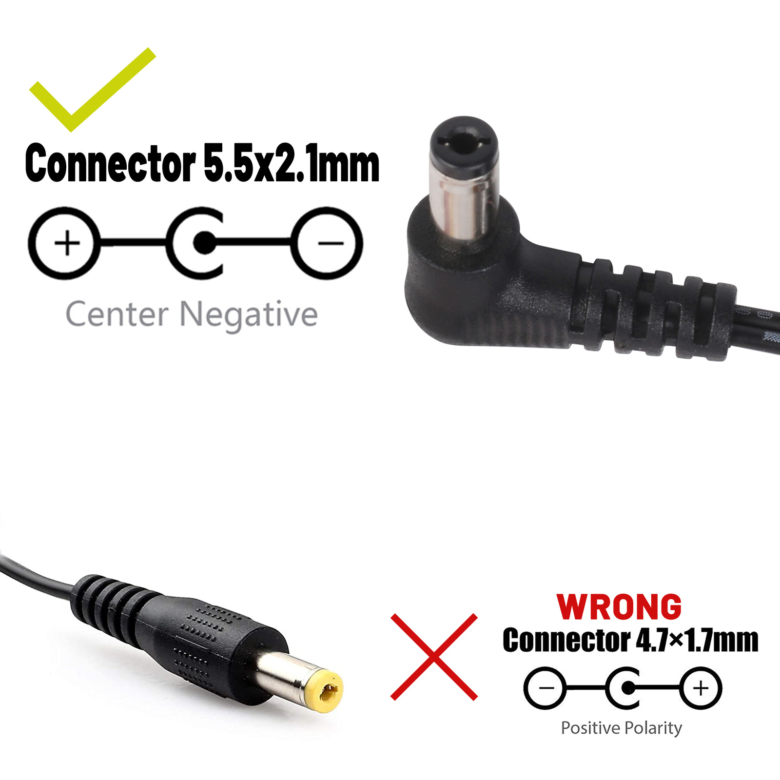 9V Power Supply Adapter for Guitar Effect Padals Tip Center Negative 5.5 x 2.1mm