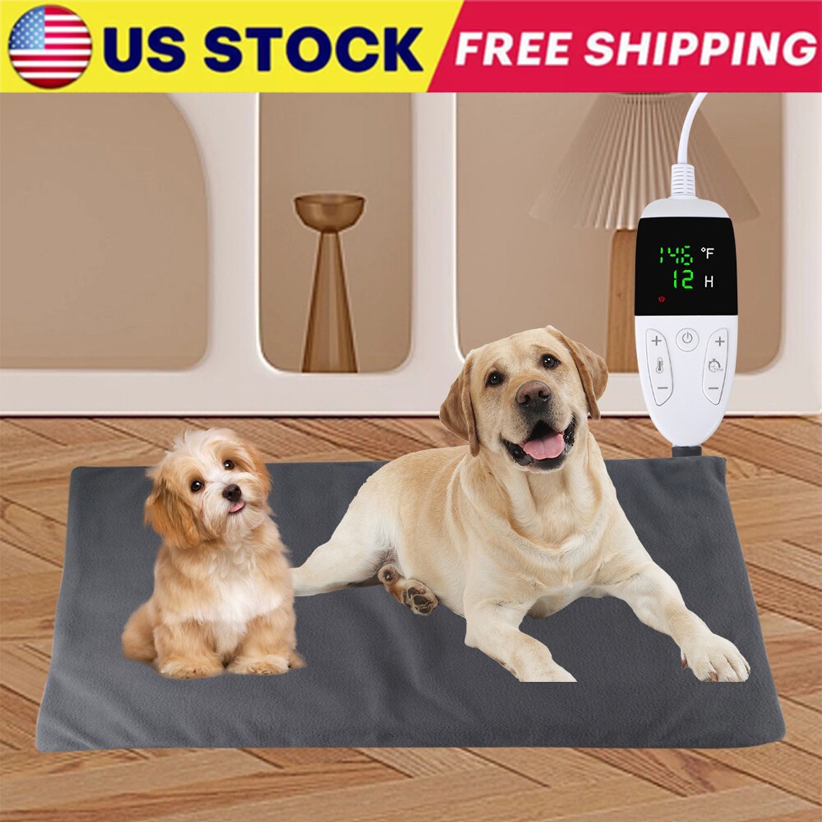 Large Pet Heating Pad Electric Blanket Waterproof Mat Warmer Washable Dog Cats