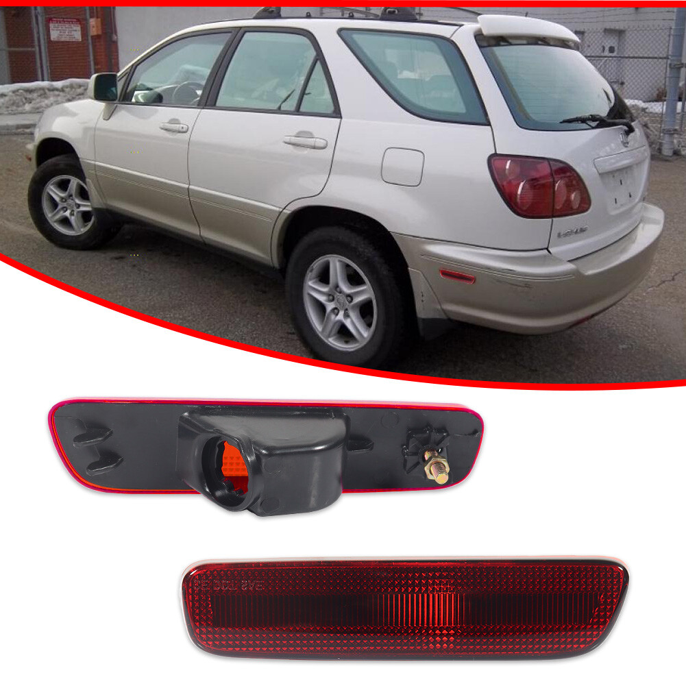 2X Red Lens Rear Bumper Side Marker Corner Lights For 1999-2003 Lexus RX300