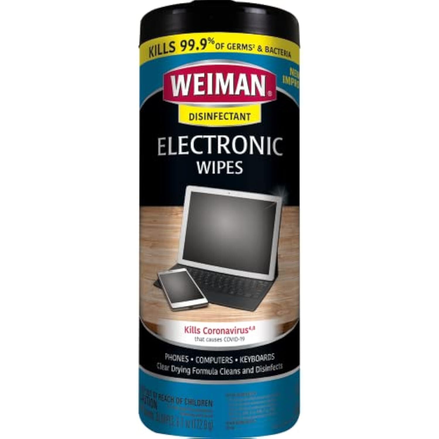 Weiman Disinfecting Electronic Cleaning Wipes For Keyboards, Tablets, E-readers,