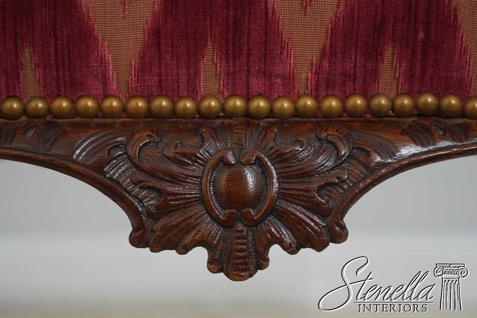71067: Antique English Carved Paw Foot Chippendale Mahogany Ottoman
