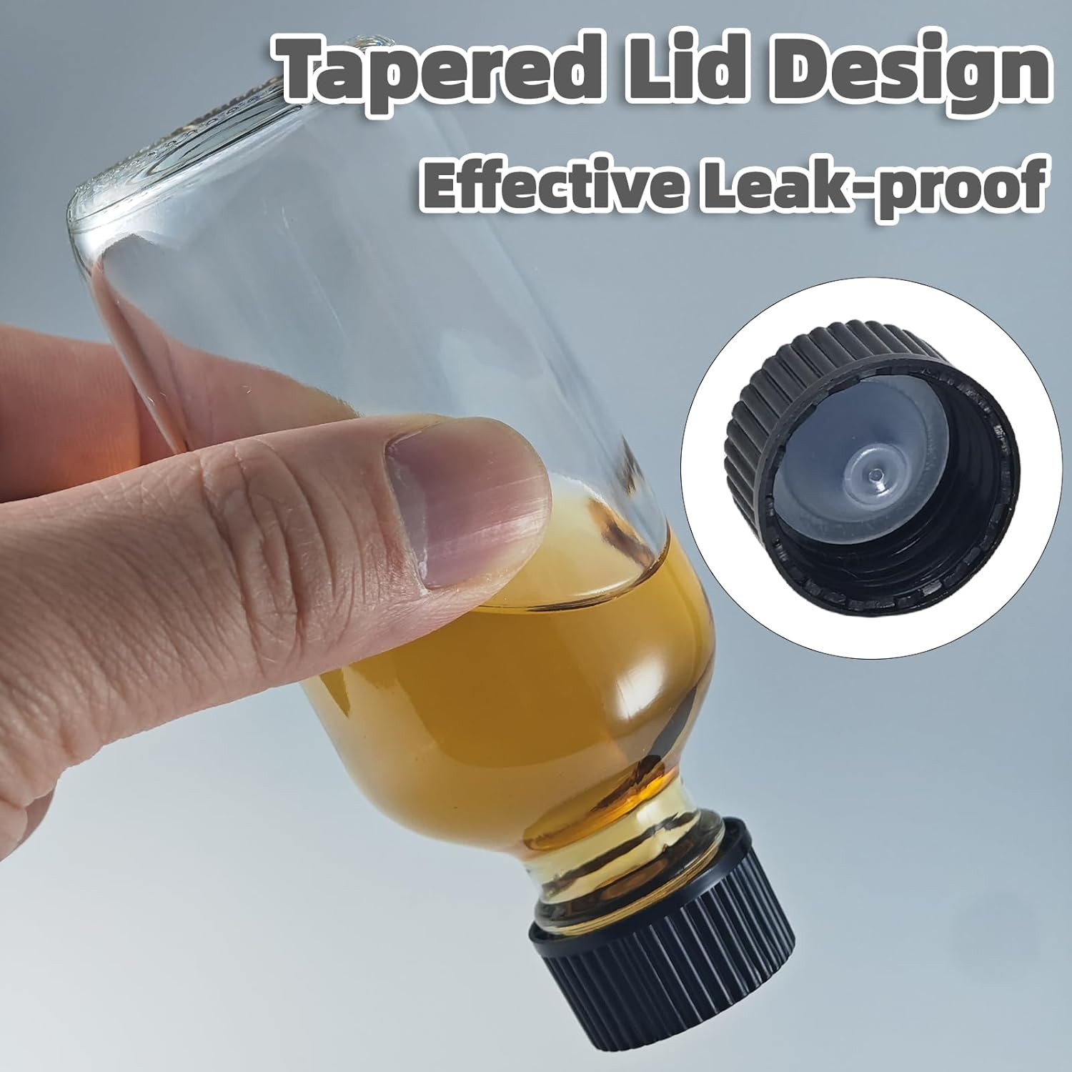 6 Pack 2Oz Shot Bottles with Caps, Leak-Proof 60Ml Small Clear Glass Bottles wit