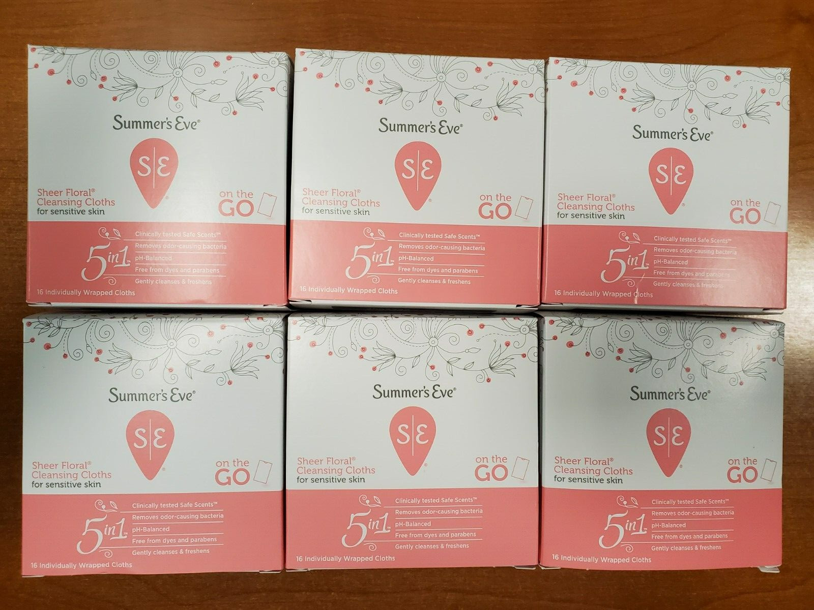 6 Boxes of 16: Summer's Eve Sheer Floral Daily Refreshing Feminine Wipes F1A