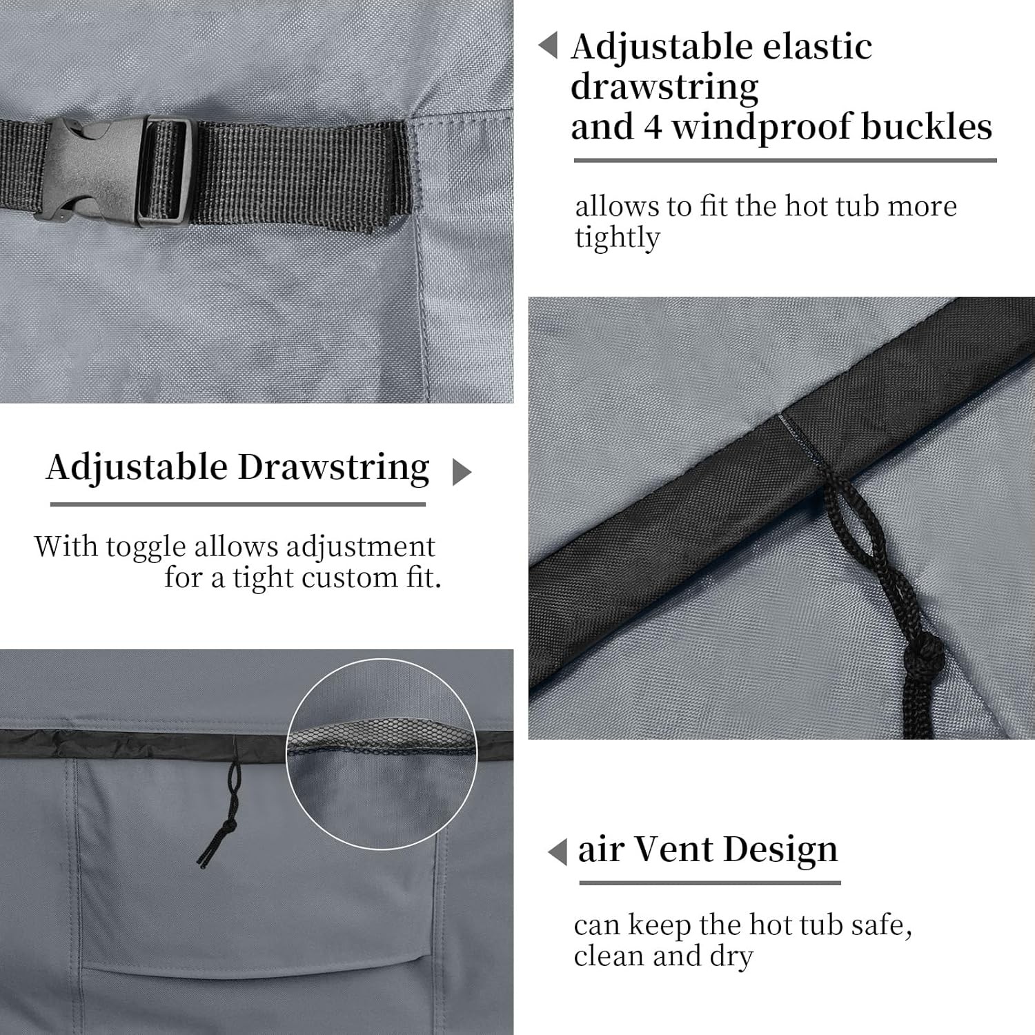 Outdoor Waterproof and Weatherproof Hot Tub Cover 85 X 85 Inch Fit 84 X 84 or 83