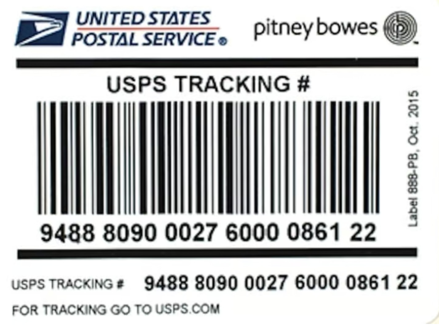 Lot of 200 Pitney Bowes Label 888 Tracking Number stickers labels USPS packages